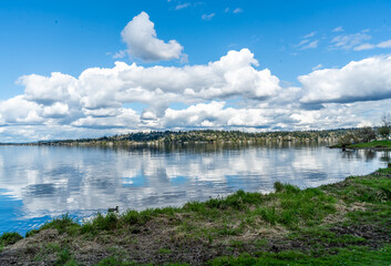 Lake Clouds Reflection
