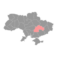 Dnipropetrovsk Oblast map, province of Ukraine. Vector illustration.