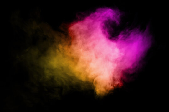 Abstract colorful smoke on black background, smoke background, colorful ink background, beautiful smoke, Movement of smoke.