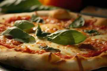 Freshly Baked Margherita Pizza with Italian Cheese, ai generated