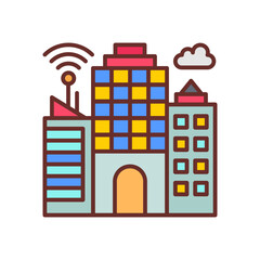 Smart Buildings icon in vector. Illustration