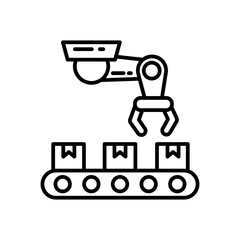 Robotic Conveyor icon in vector. Illustration