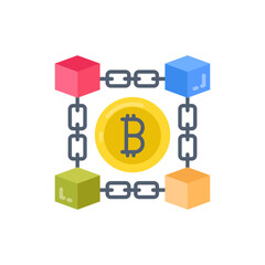 Block chain icon in vector. Illustration