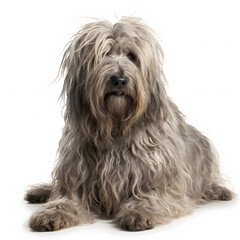 Bergamasco breed dog isolated on white background