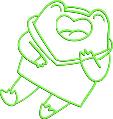 3D doodle funny frog