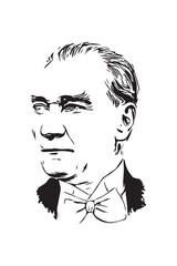 Ataturk portrait vector sketch illustration