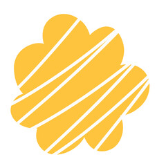 Yellow childish doodle flower. Cute hand drawn png flower isolated on transparent background.
