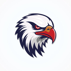 Eagle head vector illustration on white background. Eagle head mascot.