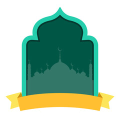islamic frame with mosque