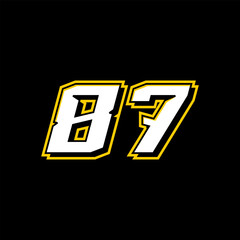 Vector Sport Racing Number Template 87