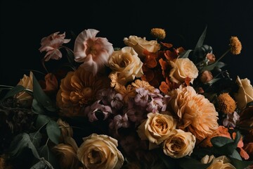 Obraz na płótnie Canvas Digital image of a bunch of flowers in JPEG format. Generative AI