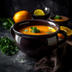 Veggie Soup Puree With Carrot Sqaush Ginger Pumpkin