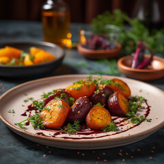 Roasted Vegetables Carrot Beet with Honey
