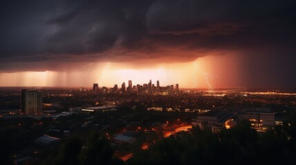 Fototapeta premium skyline sunset thunder