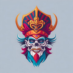 Colorful Pirate King Skull Logo Design Created Using AI Technology