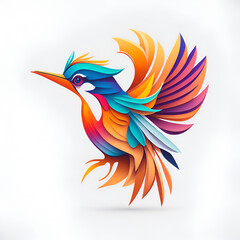 Colorful Bird Logo Design Created Using AI Technology