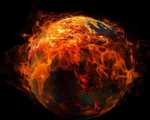 burning ball on fire