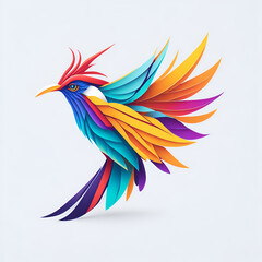 Fototapeta premium Colorful Bird Logo Design Created Using AI Technology