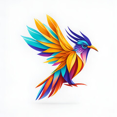 Obraz premium Colorful Bird Logo Design Created Using AI Technology