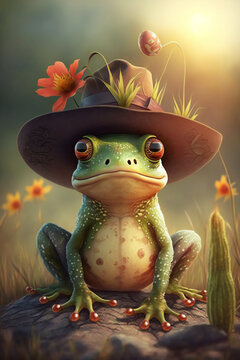 Ribbiting Laughter: The Hilarious Adventures of a Realistic Cartoon Frog Character