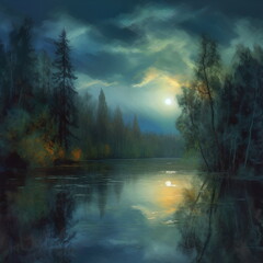 morning in the forest, Generative AI, Generative, AI