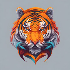 Colorful Tiger Logo Design Created Using AI Technology