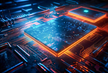 Fototapeta premium Generic information technology, computer architecture or artificial intelligence abstract concept illustration. Created with Generative AI technology.