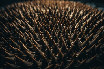 A pattern of sharp spikes arranged in a grid formation. Generative AI