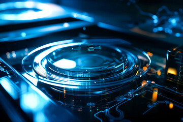 Generic information technology, computer architecture or artificial intelligence abstract concept illustration. Created with Generative AI technology.