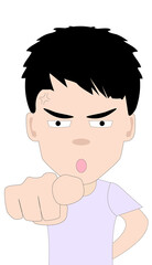 Man points the finger at you.