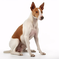 Ibizan Hound breed dog isolated on white background