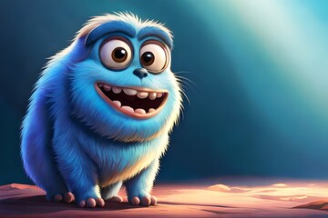 Fototapeta premium Cute furry monster. Generative AI