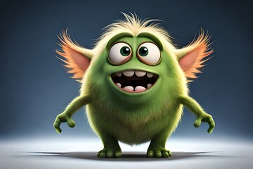 Fototapeta premium Cute furry monster. Generative AI