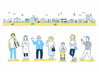 ダイバーシティ・多様性のイメージ　街と人々