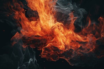 Abstract representation of flames. Generative AI