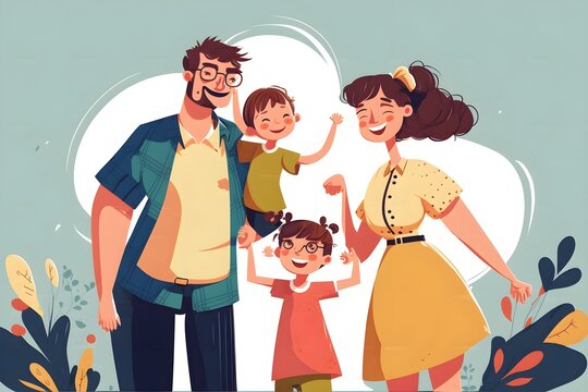 family created with generative AI