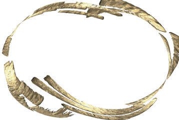 ゴールドのブラシ・筆を使った曲線装飾がメインの和風白背景素材