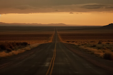 Empty scenic highway in Monument Valley,AI
