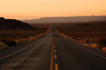 Fototapeta premium Empty scenic highway in Monument Valley,AI