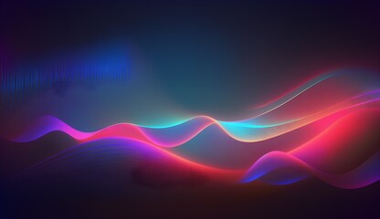 Neon Spectrum Abstract Background Waveform - Generative AI