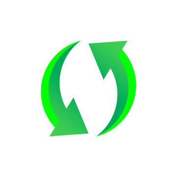 green gradient recycling icon logo vector illustration for branding logos, icon logos, etc.