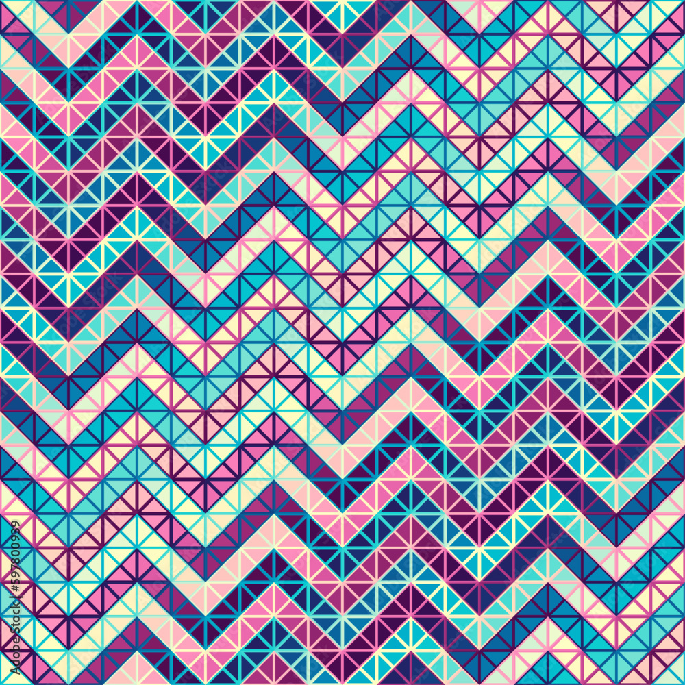 Poster Seamless vector pattern background of a triangles. Vector chevron pattern
