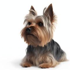 Silky Terrier breed dog isolated on white background