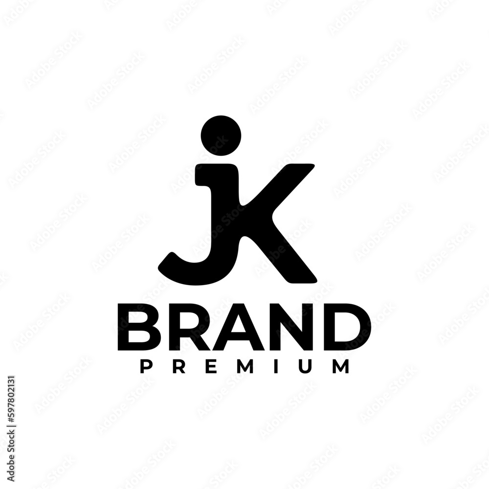 Poster jk creative letter monogram logo design