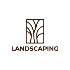Home backyard landscaping farm logo design
