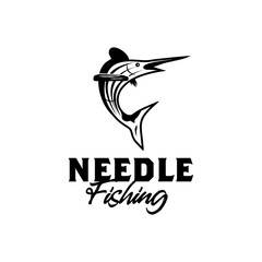 Needle fishi fishing club logo design