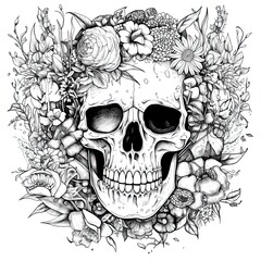 Zombie drawing for coloring book. Generative AI