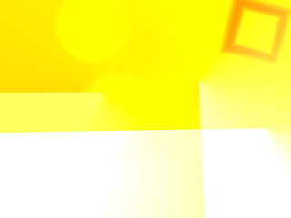 Fototapeta premium Ilustracja przedstawiająca powierzchnię posiadającą u góry żółty kolor, na dole kolor biały. Na powierzchni umieszczone są żółte, różniące się odcieniem figury geometryczne.