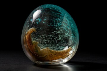 Transparent isolated dinosaur egg. Generative AI
