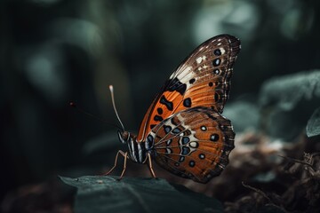 Fototapeta na wymiar The picture portrays a beautiful butterfly. Generative AI